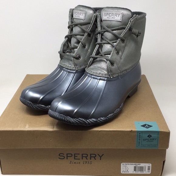 sperry duck boots pearlized